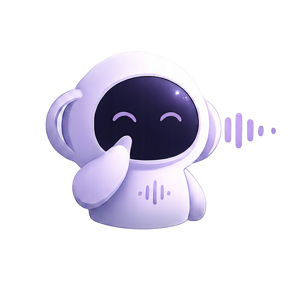 Mascote Sura AI sussurrando